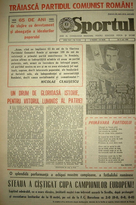 35 de ani de la o performanță incredibilă: Steaua câștiga Cupa Campionilor  Europeni! 7 mai 1986, dată de referință pentru fotbalul românesc