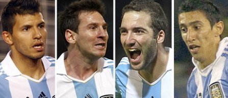 Argentina, la Bucuresti cu Messi, Higuain, Aguero, Di Maria si Lavezzi