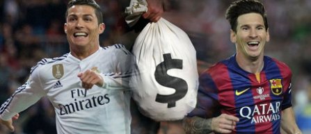 Cristiano Ronaldo si Messi, in topul celebritatilor cu cele mai mari venituri, stabilit de Forbes