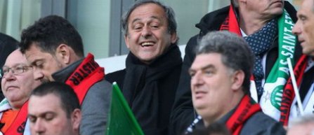 Michel Platini, in tribuna la meciul AS Saint-Etienne - Manchester United