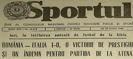 Remember: 29 martie 1989, România - Italia 1-0