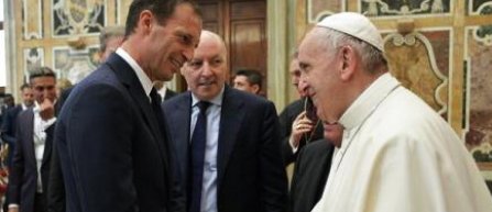 Papa Francisc i-a îndemnat pe fotbaliști să fie exemple pentru admiratorii lor