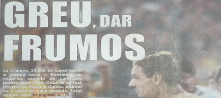 7 iunie 2003, România - Bosnia 2-0