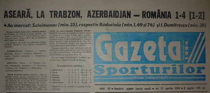 Remember: Azerbaidjan - România 1-4, 1995