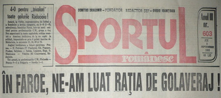 8 septembrie 1993: Insulele Feroe - România 0-4